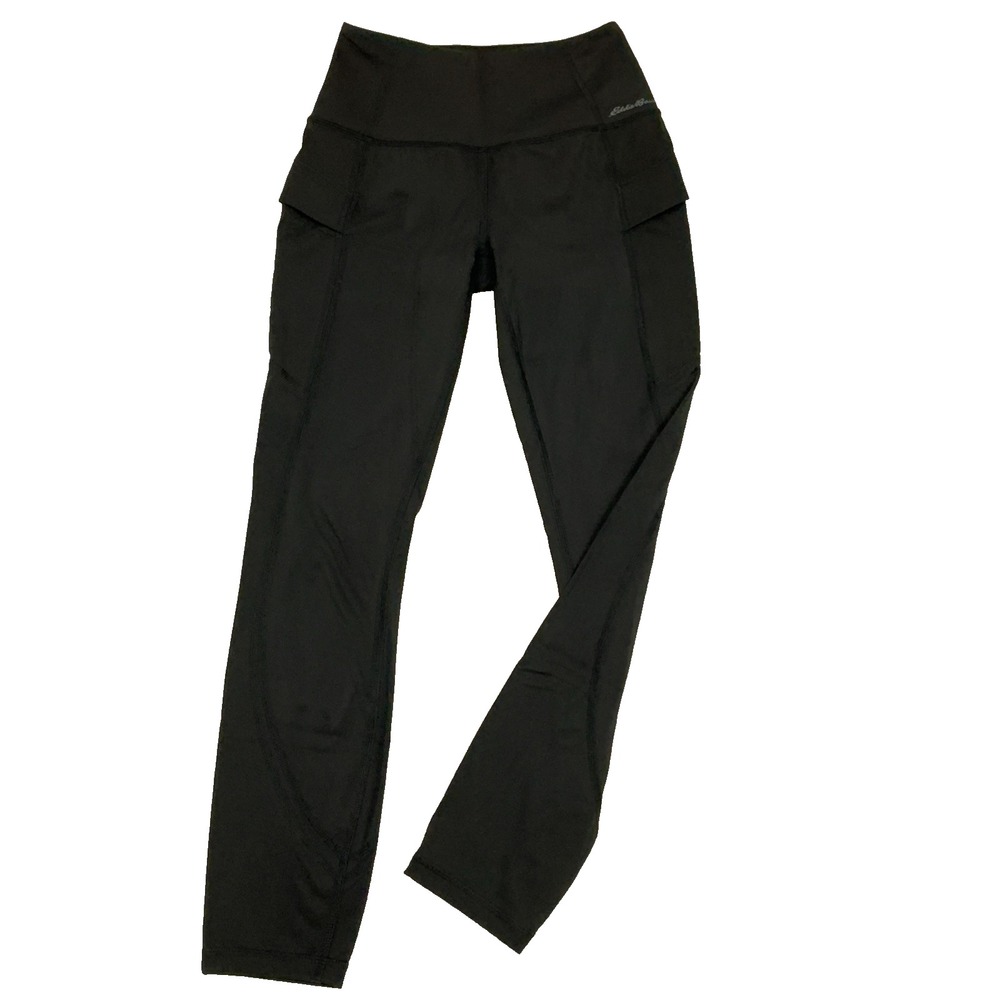 Eddie Bauer Womens XS Trail Tight High Rise Leggings Black Hiking Pockets
